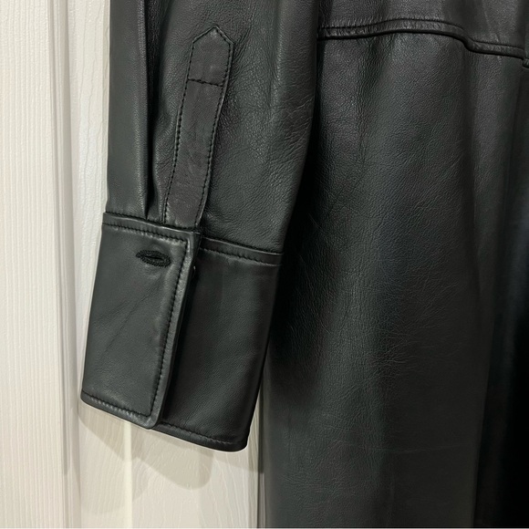 Brand New with tags Zara Black Long 100% Sheep Leather Jacket in size Large - Picture 10 of 11